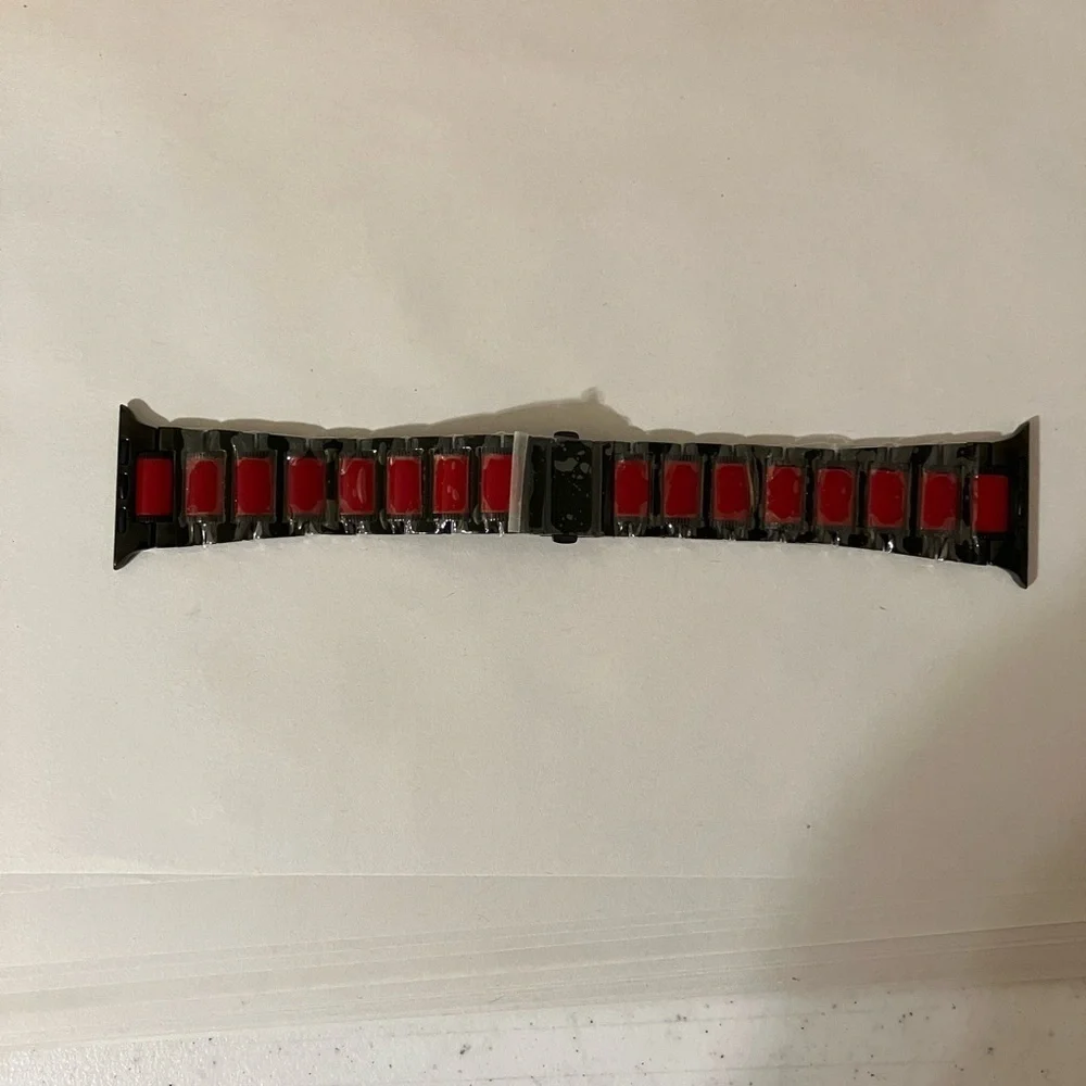 smart watch band replacement 44mm Red And Black Stainless Steel‎